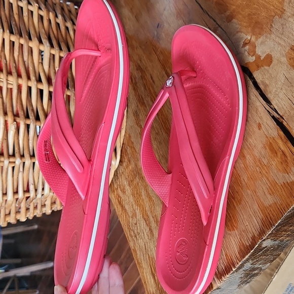Crocs Crocband Mens Flip Flops Red Shoes Size 12 - Picture 4 of 15
